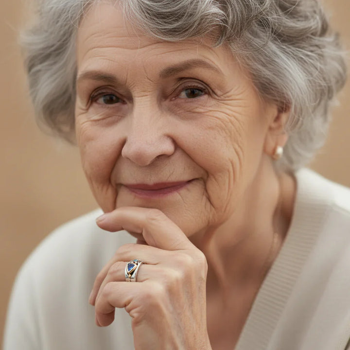 Niebieski Pierścień w Stylu Vintage