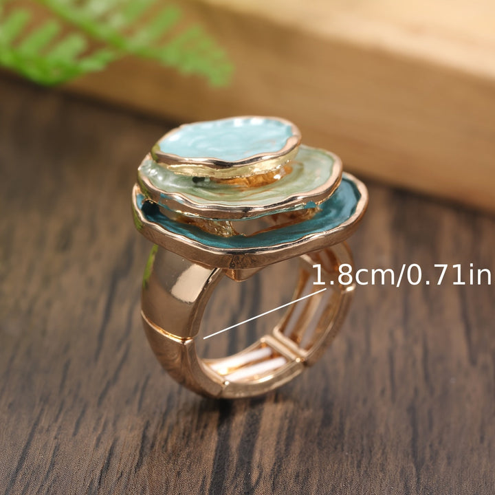 Pierścionek Boho Trzy Warstwy Emaliowany