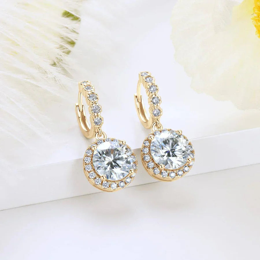 Kolczyki Wisące Okrągłe Moissanite