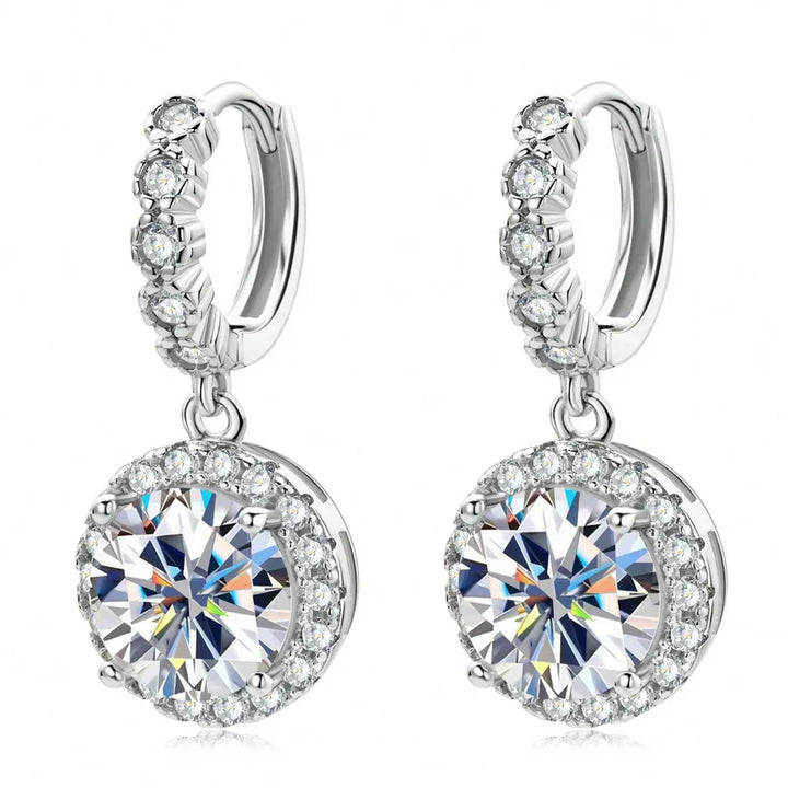 Kolczyki Wisące Okrągłe Moissanite