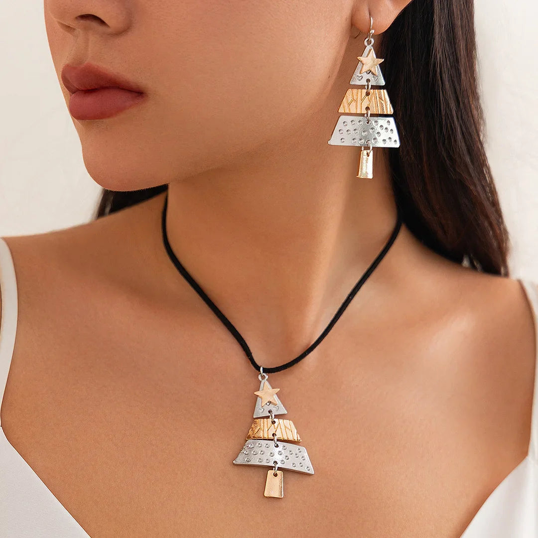 Kolczyki Wisące Choinka Metal Mieszany