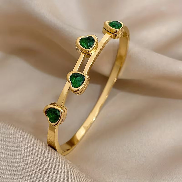 Bransoletka Verde Hearts — złota