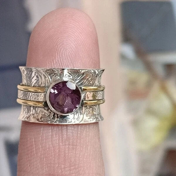 Pierścionek Medytacyjny Boho z Kryształem