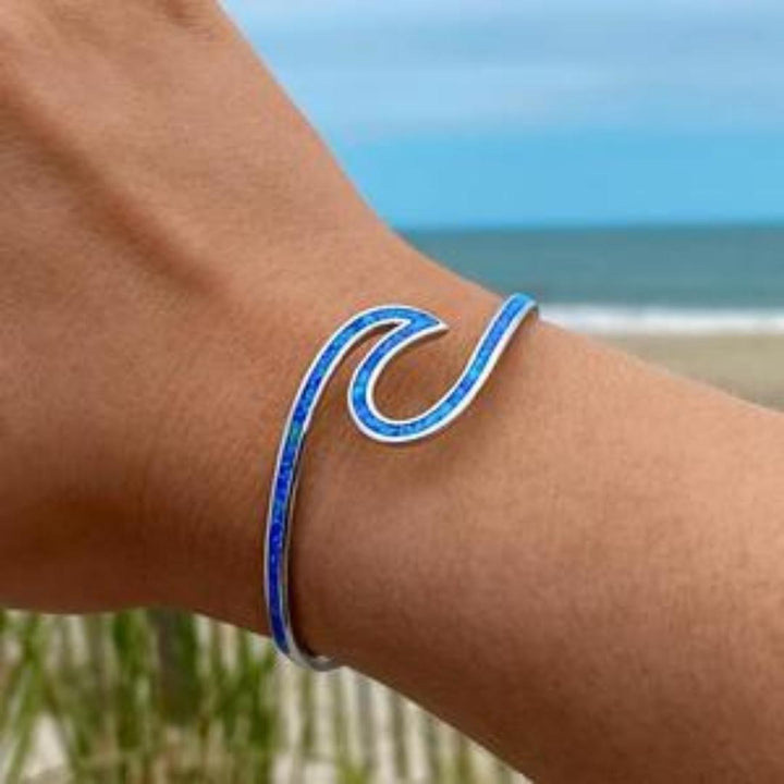 Bransoletka Sea Wave z opalem w srebrze