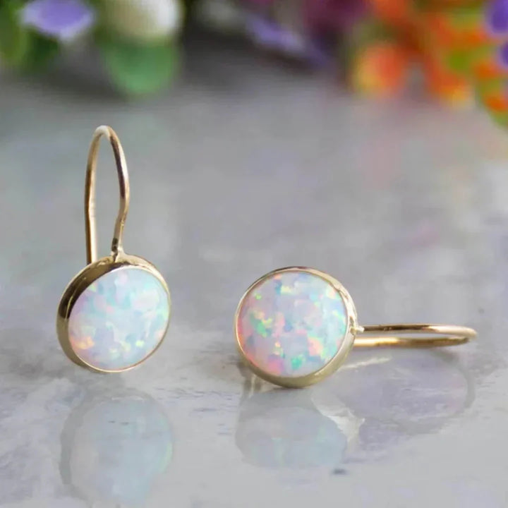 Antyczne Kolczyki Opal Glow | Złote