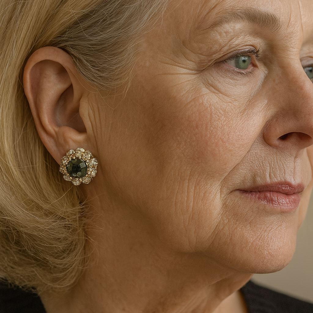 Kolczyki Okrągłe Zielone Błyszczące