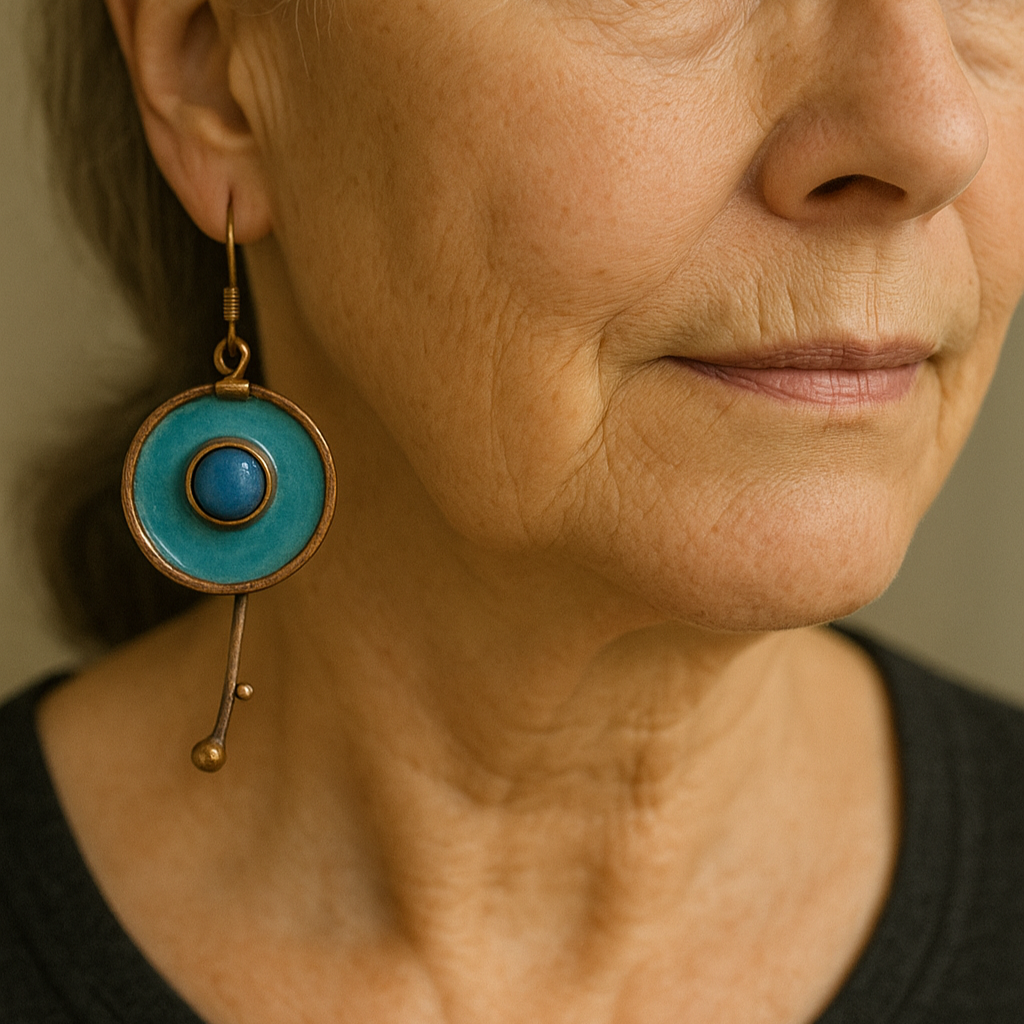 Kolczyki Malowane Ręcznie Emalia