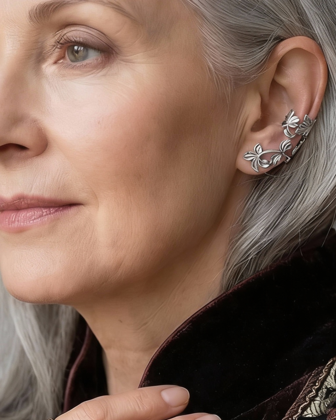 Vintage Kolczyki Kwiat z Klipsem