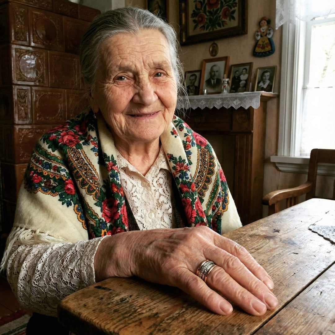 Masywny złoty pierścionek vintage wielowarstwowy