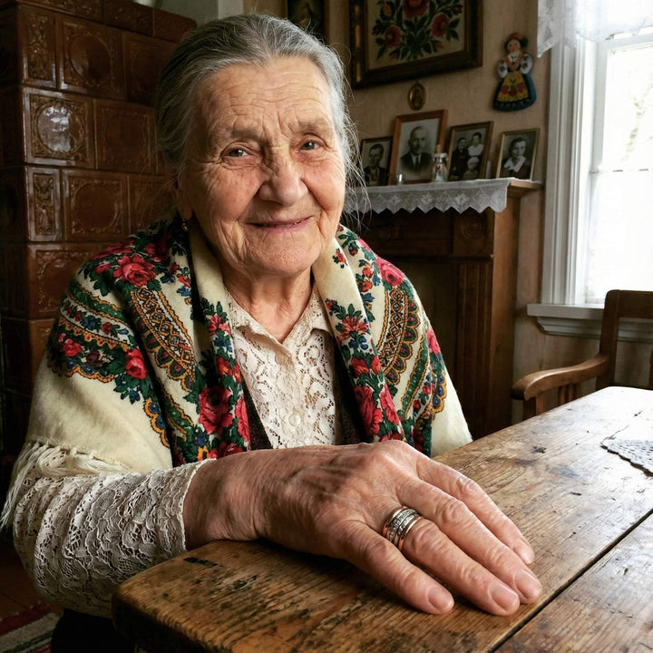 Masywny złoty pierścionek vintage wielowarstwowy