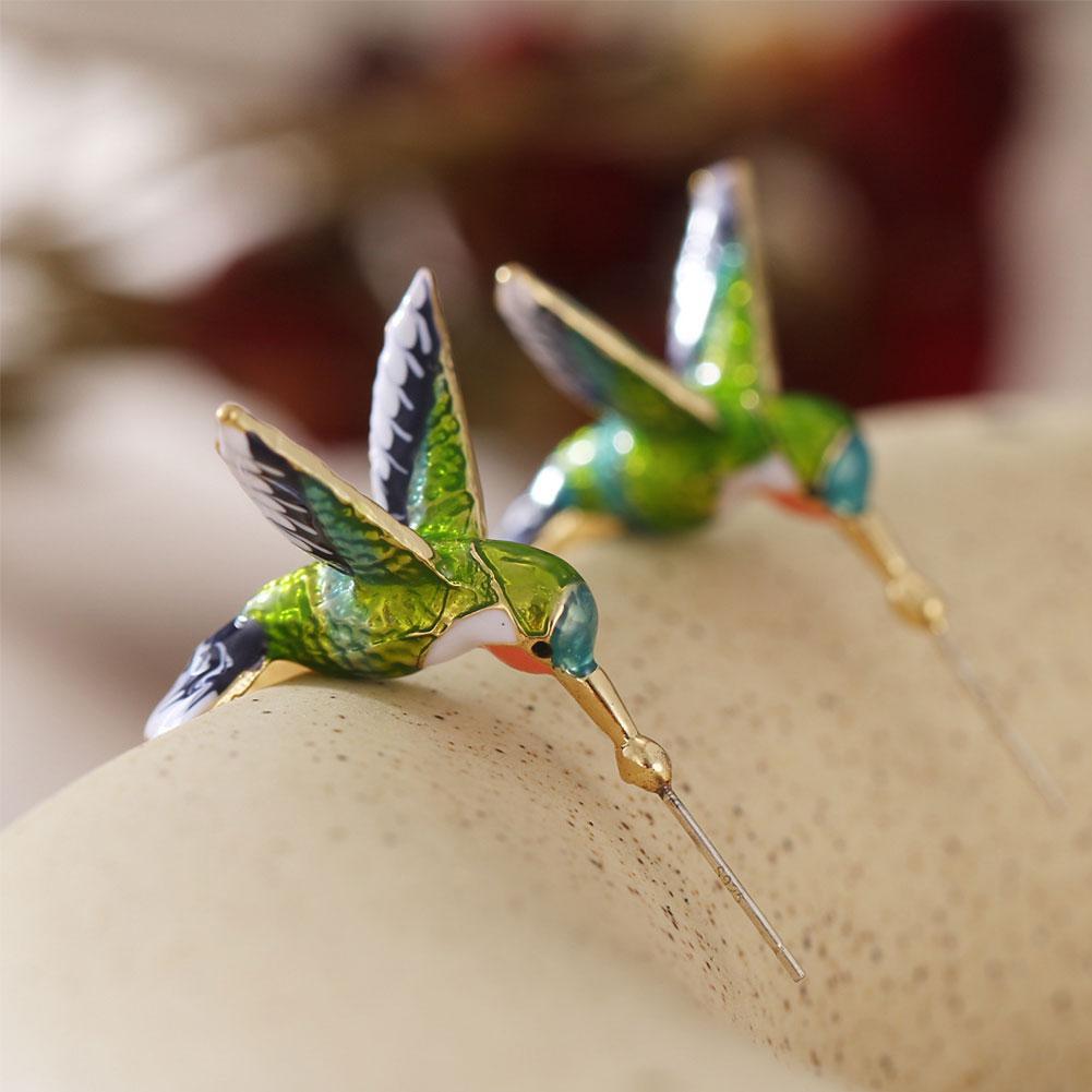 Kolczyki Kreatywne Egzotyczne Kolibri