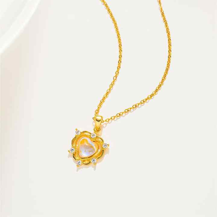 Naszyjnik Kamień Księżycowy - Serce