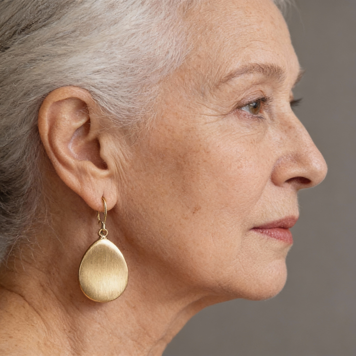 Kolczyki Vintage Plakieta Złota