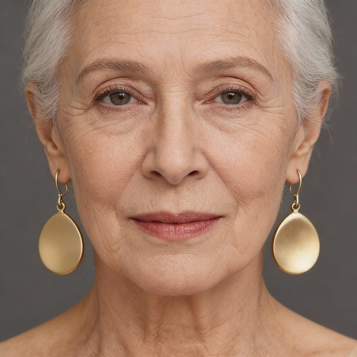 Kolczyki Vintage Plakieta Złota