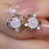 Kolczyki wkrętki Opal Trio | Białe Złoto