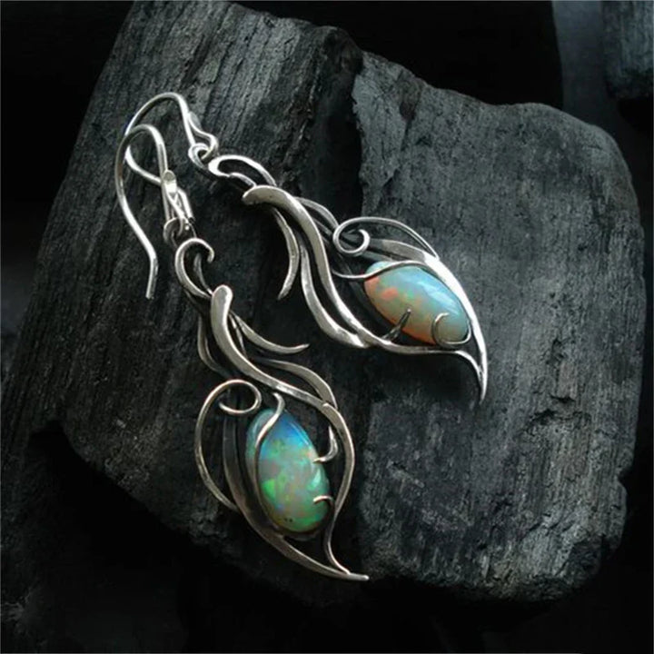 Kolczyki Vintage Srebro Opal