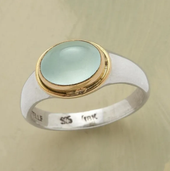 Pierścionek Srebrny z Zielonym Diamentem