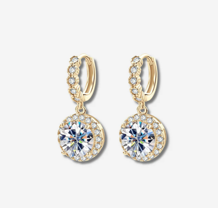Kolczyki Wisące Okrągłe Moissanite
