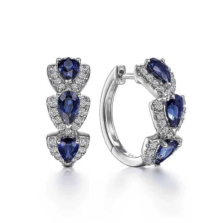 Kolczyki Royal Sapphire Crest | Białe Złoto