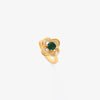 Clover Halo Emerald Pierścionek obracany, złoty