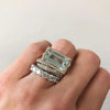 Zestaw Pierścionków Vintage ze Srebrnym Turquoise i Szkłem