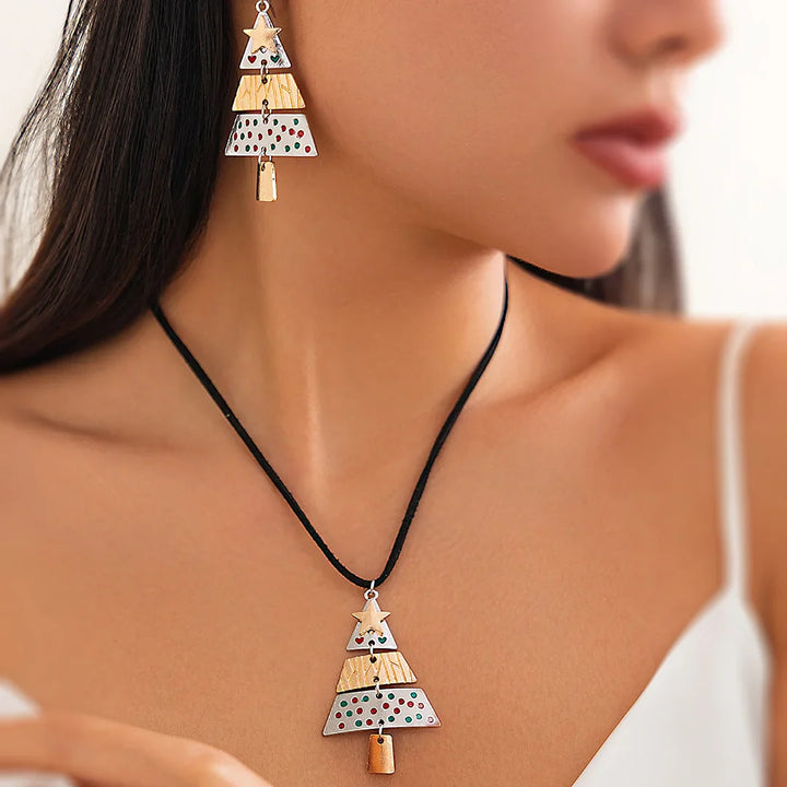 Kolczyki Wisące Choinka Metal Mieszany