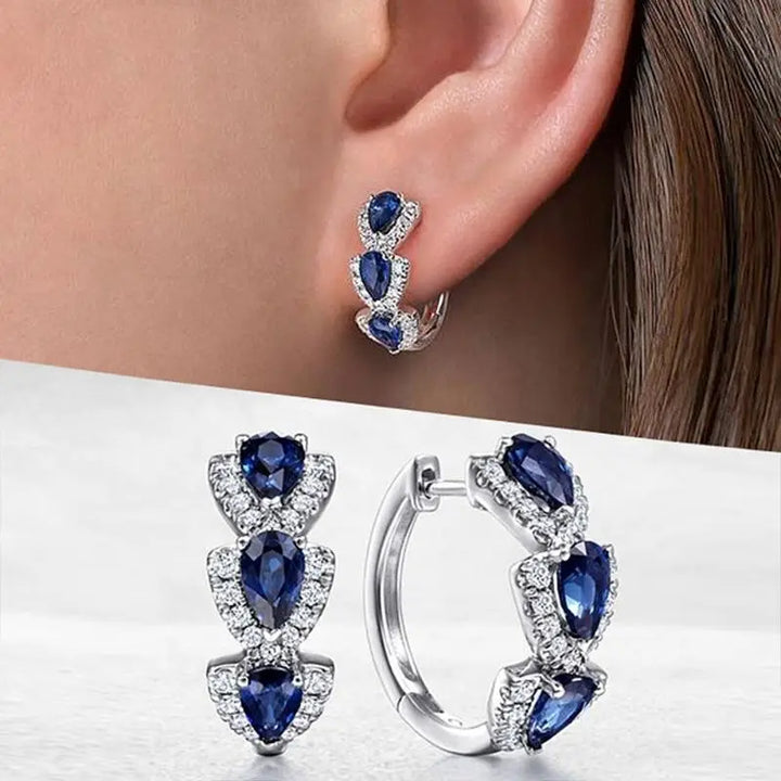 Kolczyki Royal Sapphire Crest | Białe Złoto