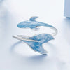 Stary otwarty pierścionek z motywem stworzenia oceanicznego