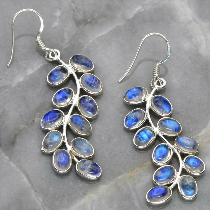 Kolczyki Vintage Księżyc Liście Rośliny