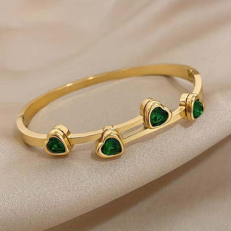 Bransoletka Verde Hearts — złota