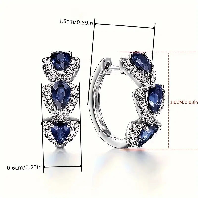 Kolczyki Royal Sapphire Crest | Białe Złoto