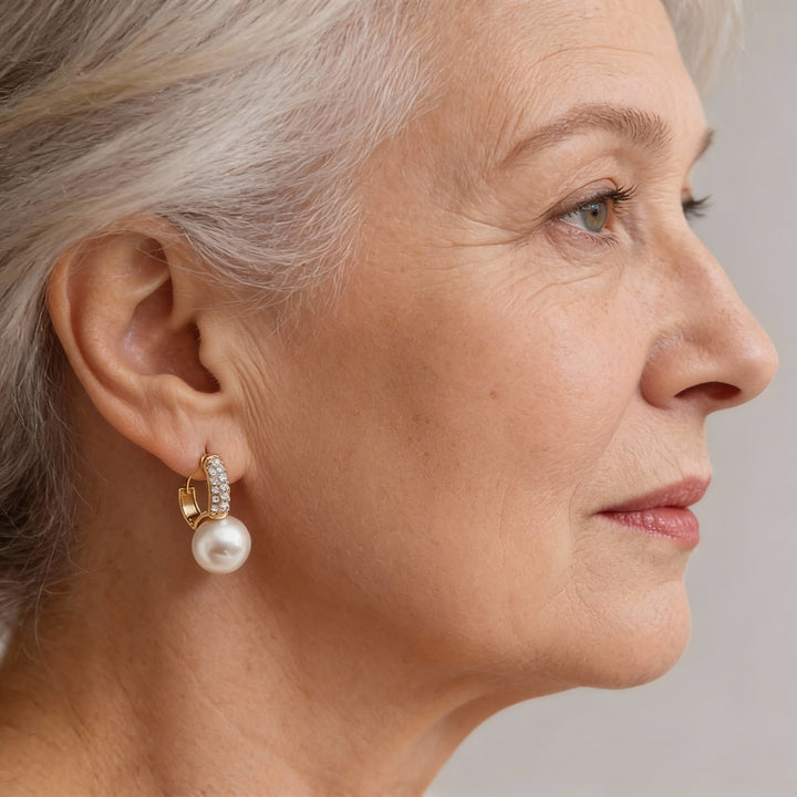 Kolczyki z pereł z cyrkoniami