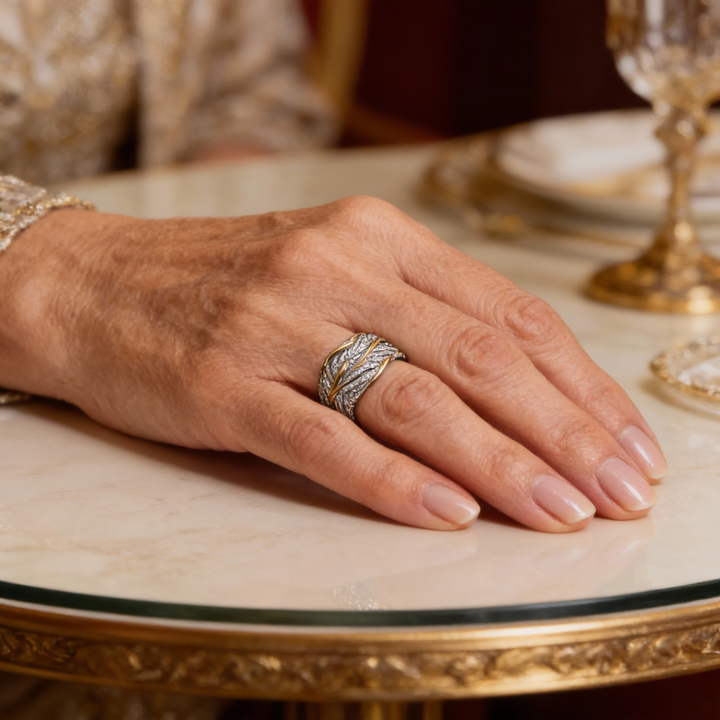 Pierścionek Alicja Złoto i Kryształy