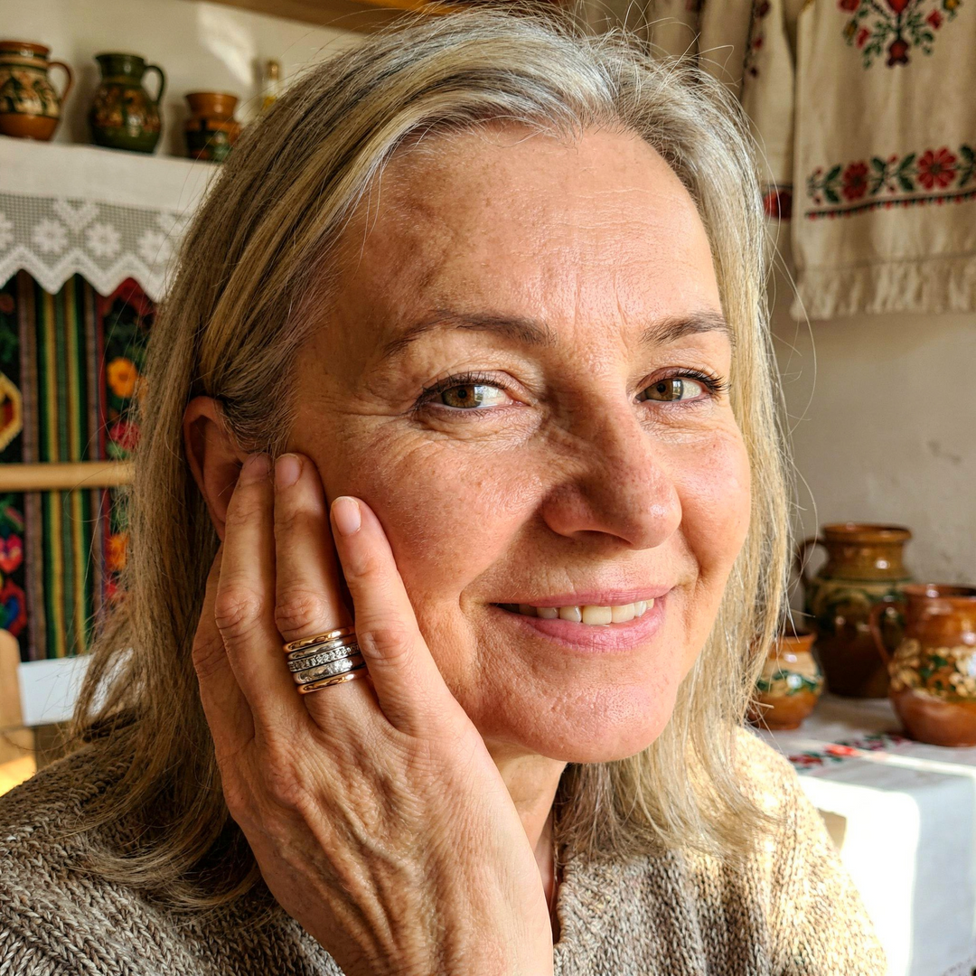 Masywny złoty pierścionek vintage wielowarstwowy