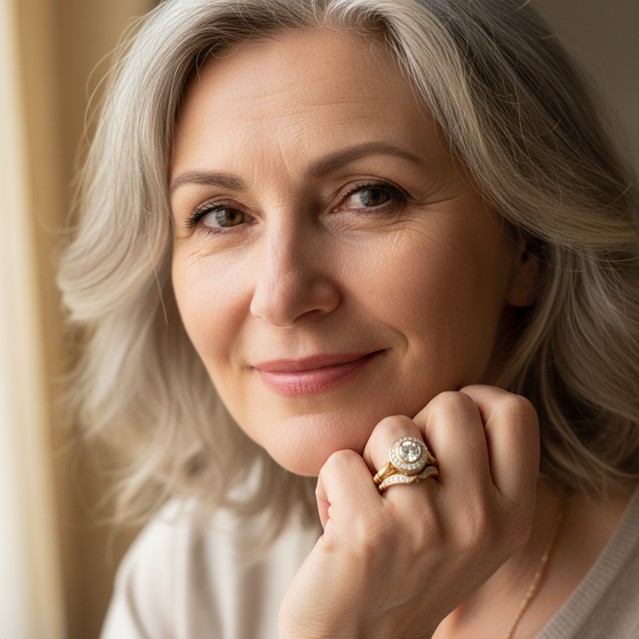 Zestaw Pierścionków Vintage Złoto i Cyrkon