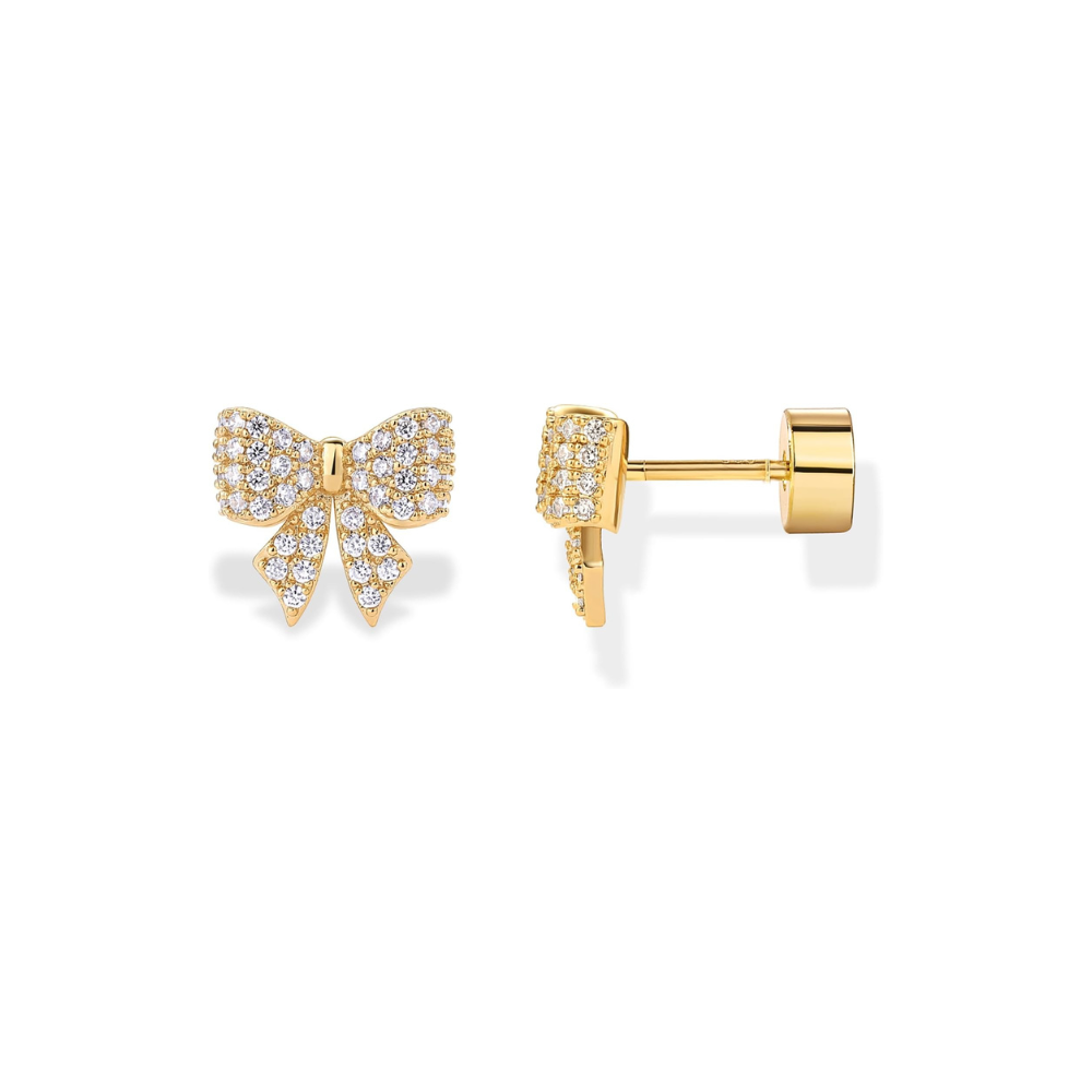 Kolczyki z motywem wstążki | Złote