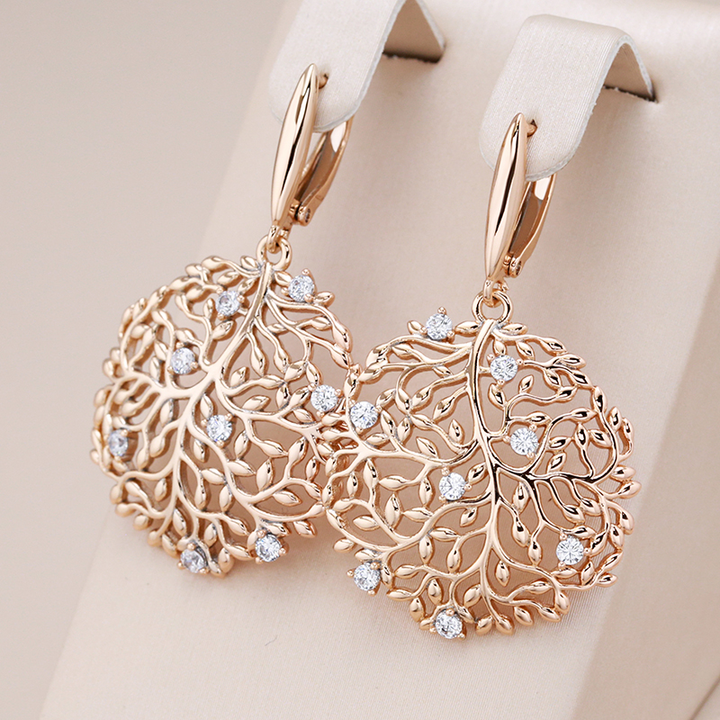 Kolczyki Eleganckie Gałęzie Cyrkonie