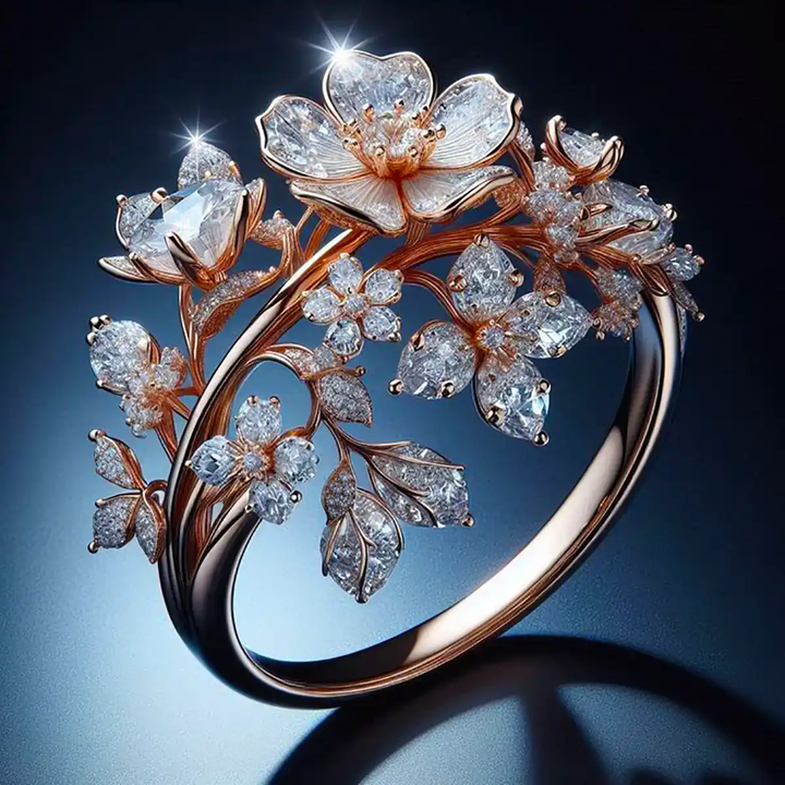 Pierścionek Bright Crystal Blossom