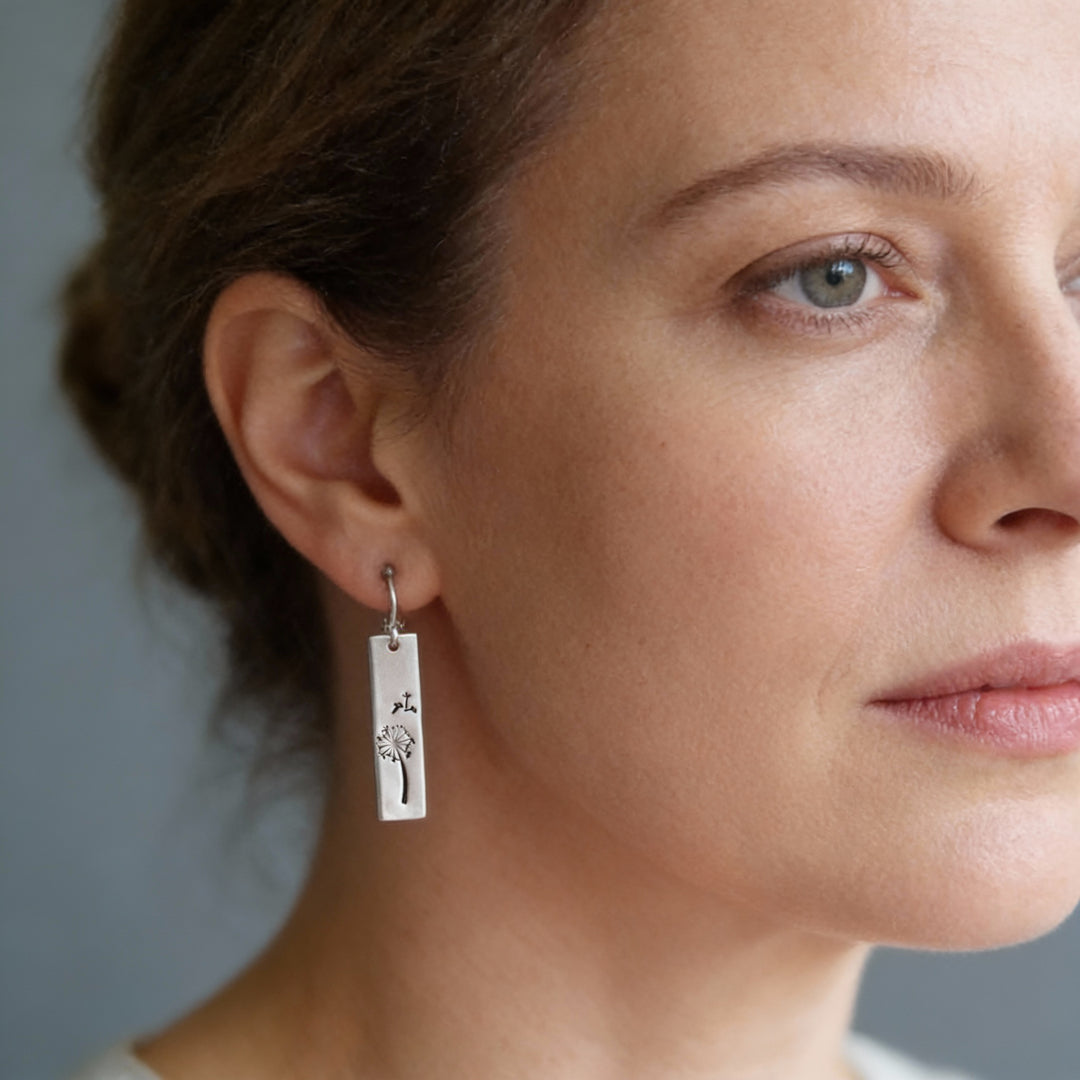 Kolczyki Boho Mniszek Prostokątny