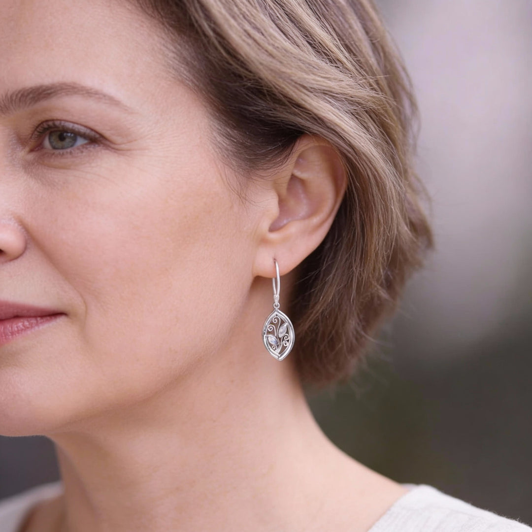 Kolczyki Bluszcz Cyrkon