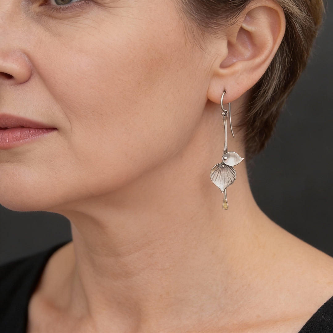 Kolczyki Liście Srebro Vintage
