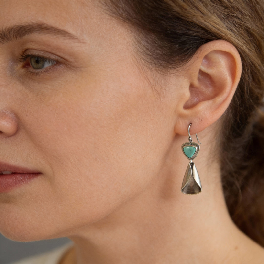 Kolczyki Vintage Zielone Srebro