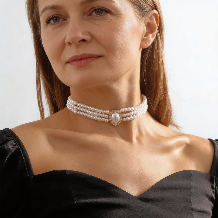 Naszyjnik Elegancki - Trzy Perły