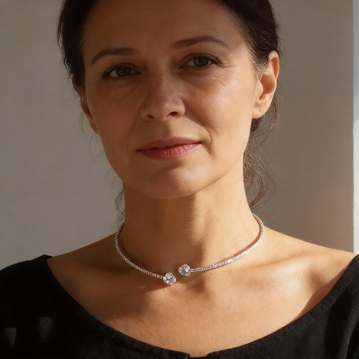 Naszyjnik Vintage - Dwustronne Cyrkonie