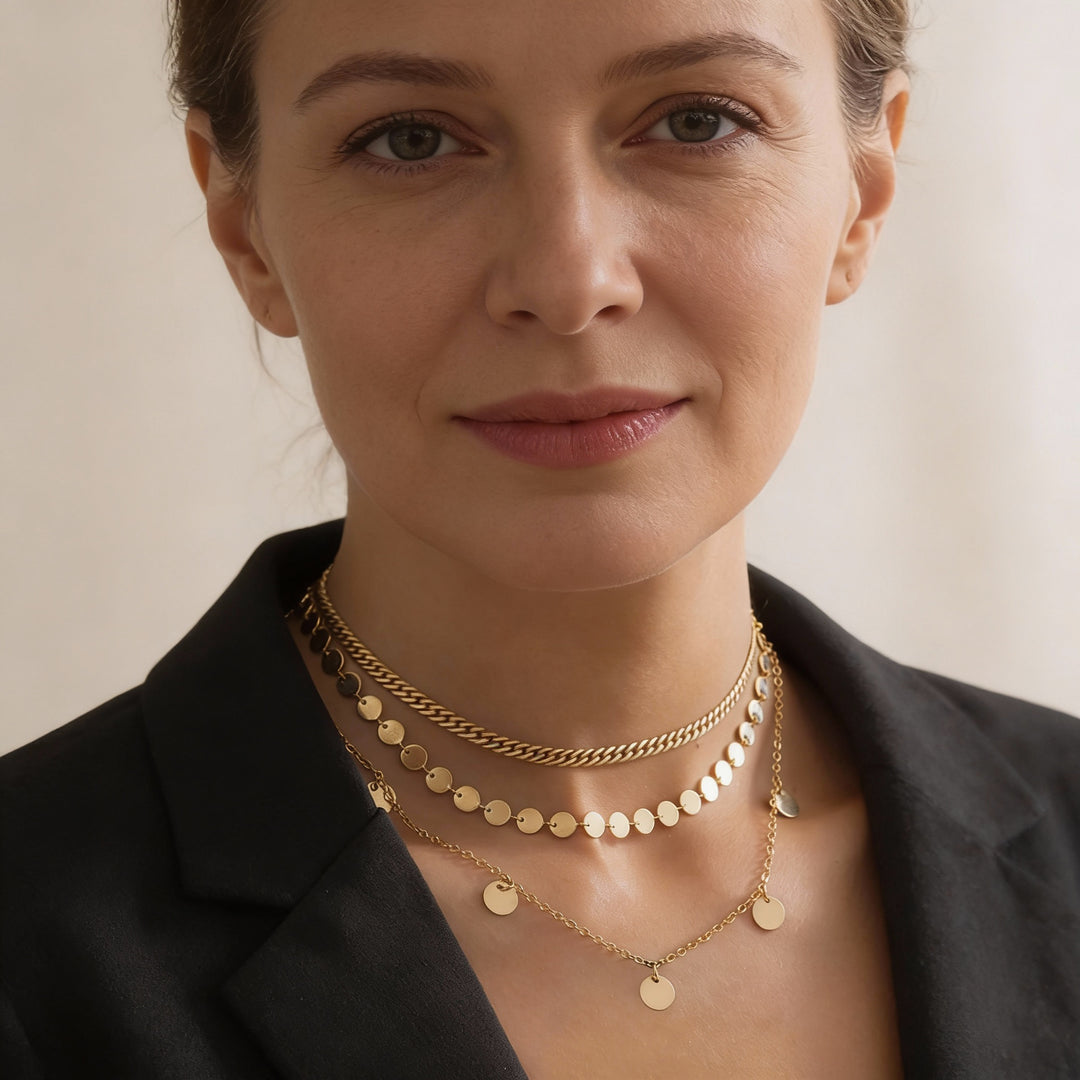 Naszyjnik Vintage - Złote Blaszki