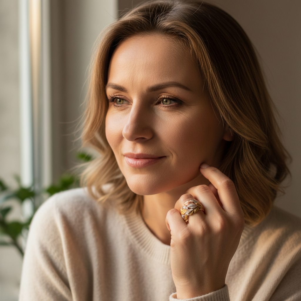 Pierścionek Jesień Złoto, Srebro i Miedź