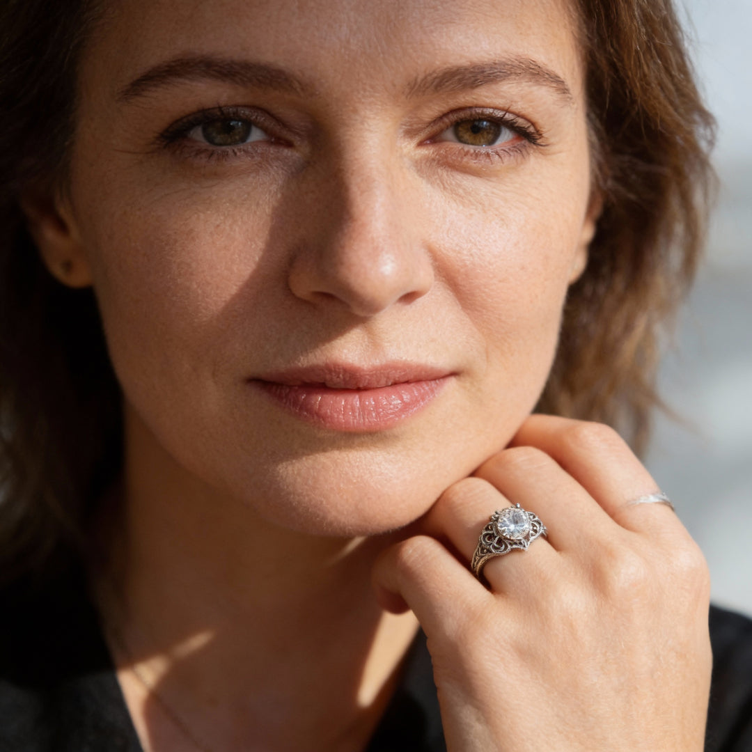 Pierścionek Vintage z Szmaragdem