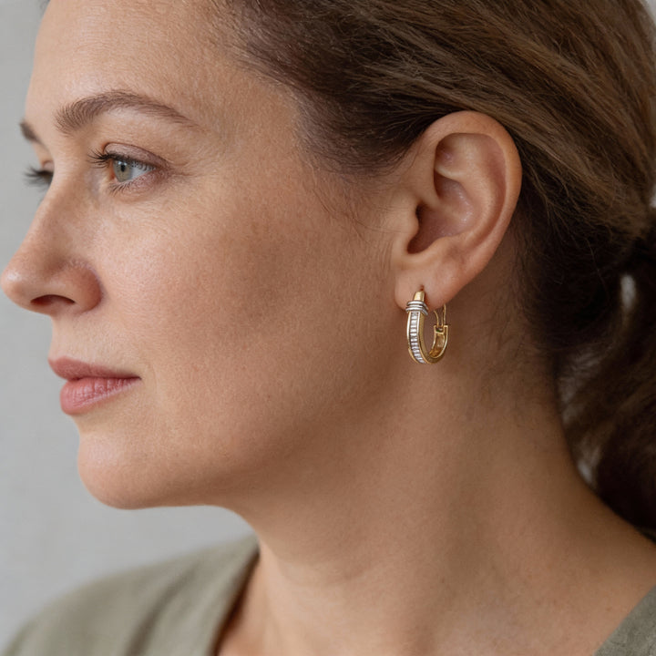 Vintage Złoto-Diamentowe Kolczyki