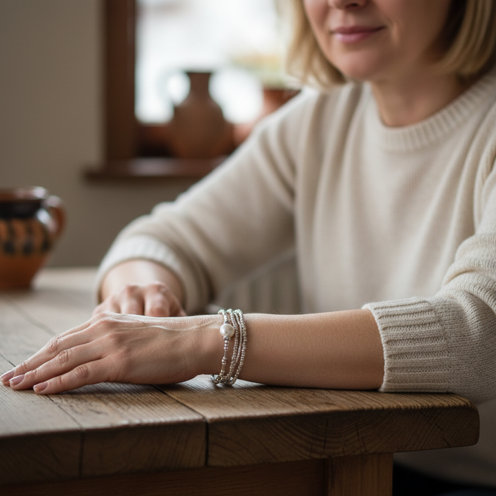 Zestaw Bransoletek Vintage z Perłami