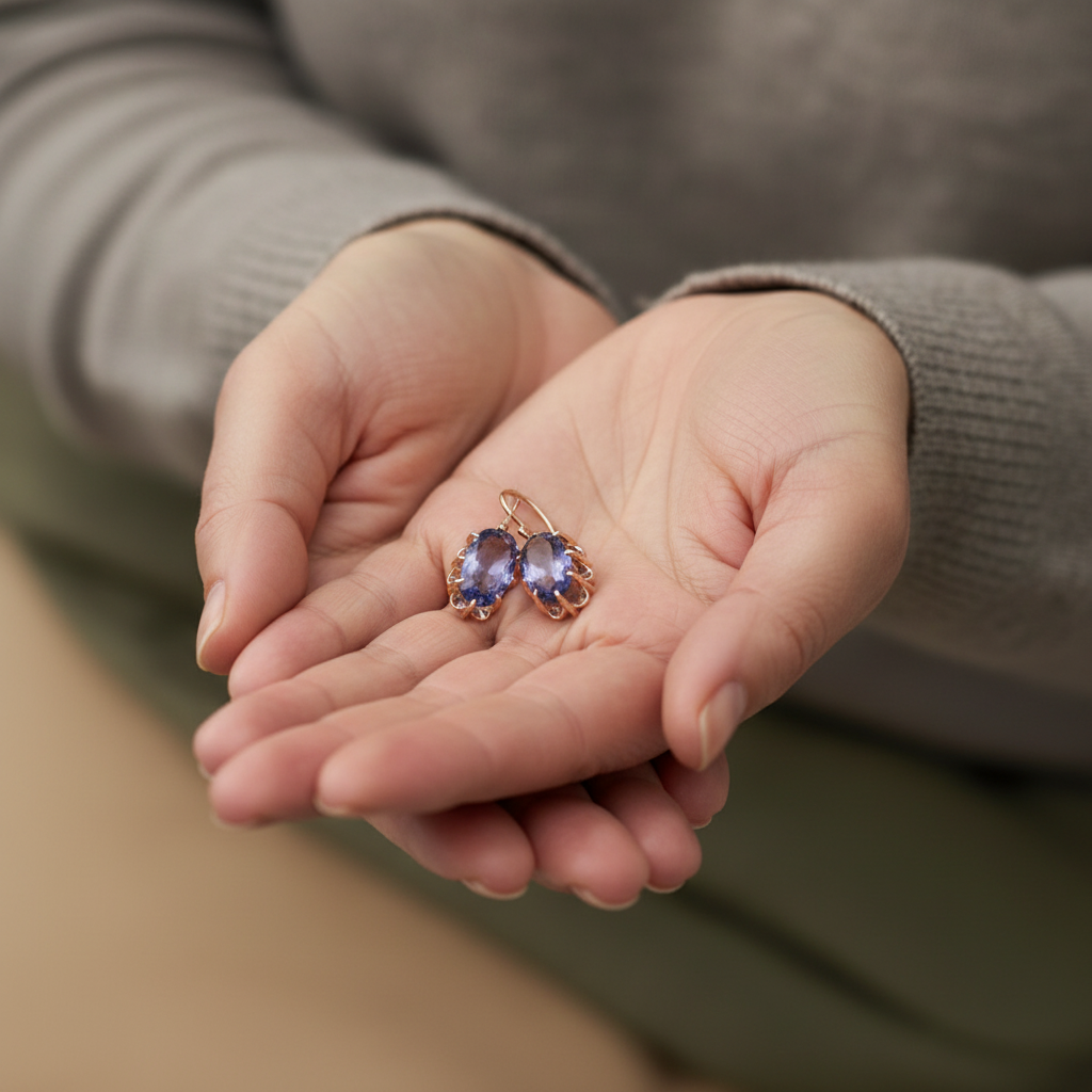 Złote Kolczyki z Owalną Cyrkoniją